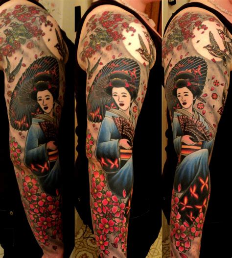 Japanese Tattoo Japanese Traditional Cherry Blossom Geisha Tattoo