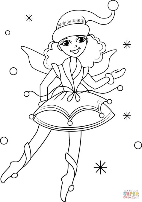 Розмальовка Різдвяна фея Розмальовки для дітей друк онлайн