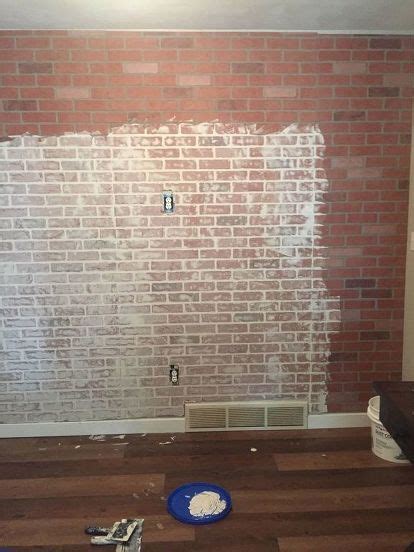 How To Make A Diy Faux Brick Accent Wall Tutorial With Whitewash