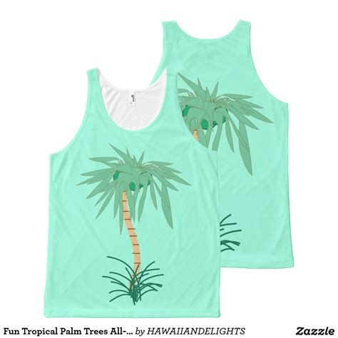 Fun Tropical Palm Trees All Over Tank Tops All Over Print Tank Top Custom Design Shirts