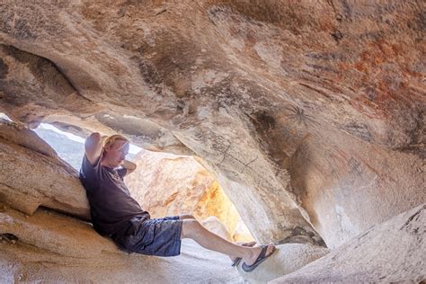 Selfie With Native American Cave Paintings In The Anza Borrego Desert