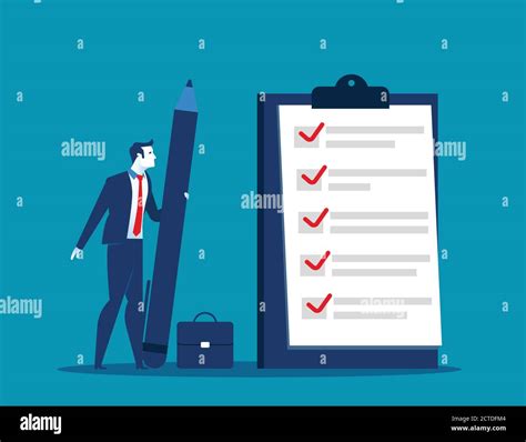 Businessman Checklist On The Clipboard Concept Business Illustration Vector Stock Vector Image