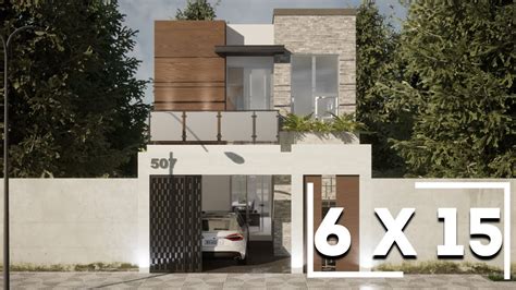 Plano De Casa De 6 X 15 Metros Con 3 Dormitorios House Plans 6 X 15
