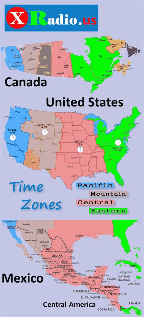 Time Zone Map Usa And Mexico Map