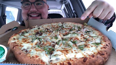 Papa Johns Epic Stuffed Crust Pizza 🍕 Philly Cheesesteak Mukbang 🧀