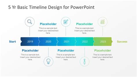 5 Year Basic Timeline Powerpoint Template Professional Powerpoint