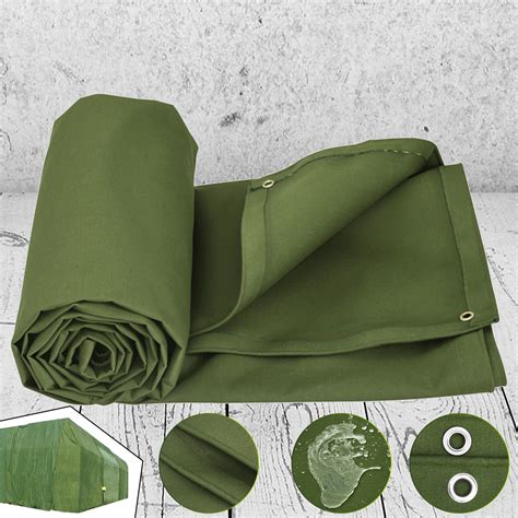 8 X 12 Canvas Tarp 24x36m Green Cotton Tarpaulin Conceal Heavy Duty