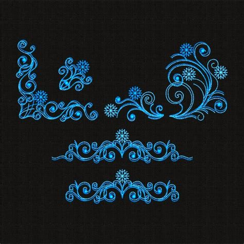 Swirls Embroidery Design Flowers Embroidery Designs Etsy