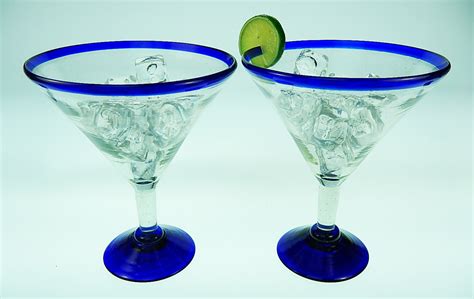 Margarita Martini Blue Glasses 22oz Made In Mexico