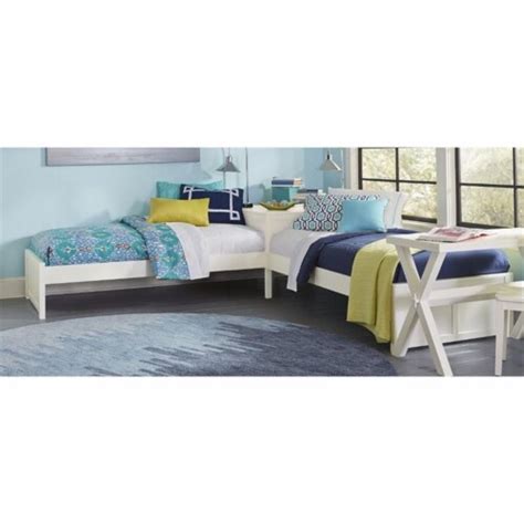 Ne Kids Pulse Twin L Shape Transitional Platform Bed In White 1 Ralphs