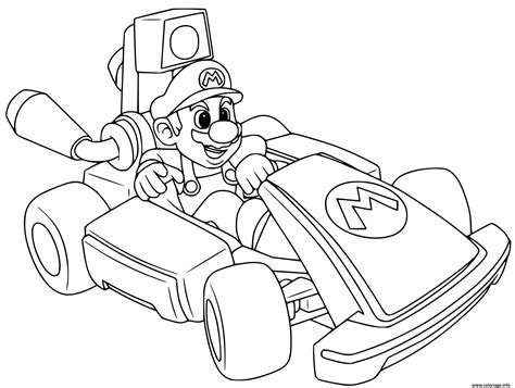Coloriage Mario Kart Deluxe Voiture De Course Jecolorie Com