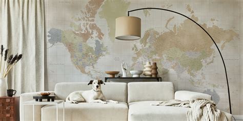 High Detail World Map Michelle Wallpaper Happywall