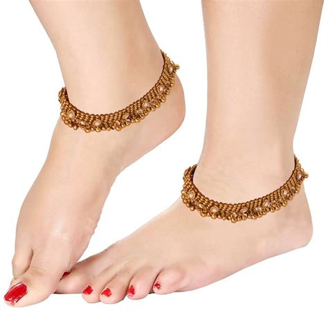 Traditional Gold Plated Kundan Anklet For Girls And Women A021 I