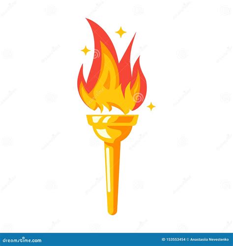 Torch Icon Fire Symbol Olympic Games Stock Vector Illustration Of
