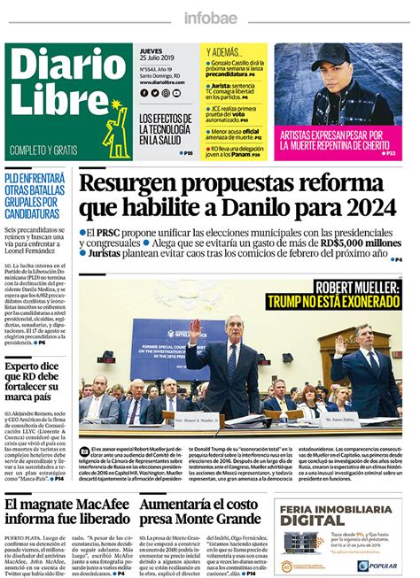 Diario Libre Republica Dominicana 25 De Julio De 2019 Infobae