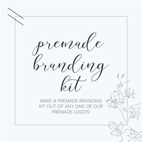 Premade Branding Kit Branding Package Logo Design Etsy