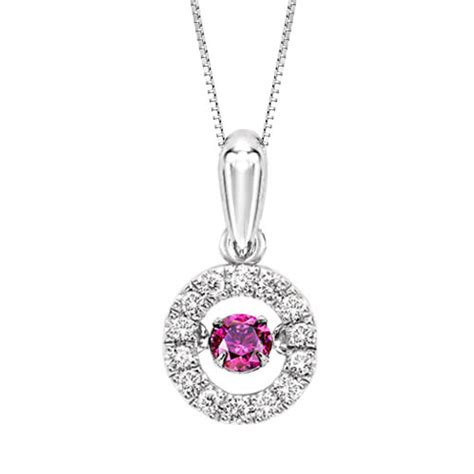 Pink Sapphire And Diamond Halo Rhythm Of Love Necklace
