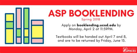 Knowing the ins and outs of funding is therefore essential if you want your startup to be successful. ASP Booklending Deadlines - SPACES