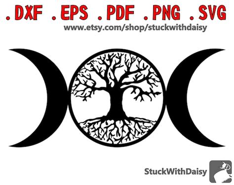 Triple Moon Tree Of Life Digital Download Vector Cricut Cameo Etsy