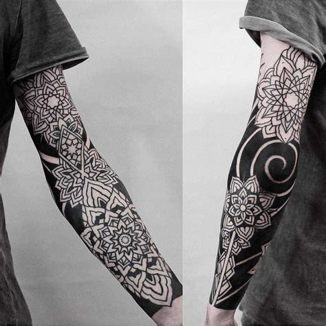 Black And White Sleeve Piece By Jonas Ribeiro Sleeve Tattoos Black
