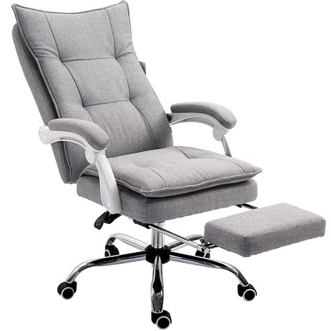 Executive Double Layer Padding Recline Office Desk Chair With Footrest