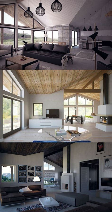 But a higher ceiling may mean higher construction and energy costs. Small Houses with vaulted ceilings, living room, interior ...