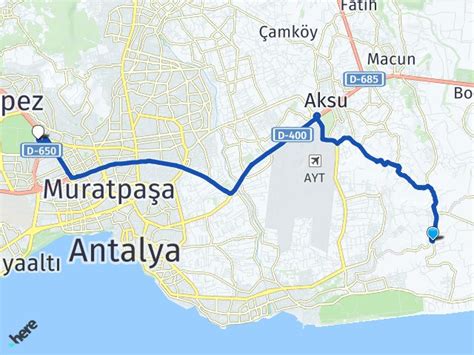 Aksu Kemerağzı Antalya Otogarı Arası Kaç Km Yol Tarifi