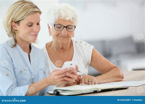 Helping Seniors In Everyday Life Stock Image Image Of Grandchild