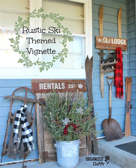 How about a 50 year anniversary for a couple who met on. A Rustic Ski Themed Winter/Christmas Outdoor Vignette ...