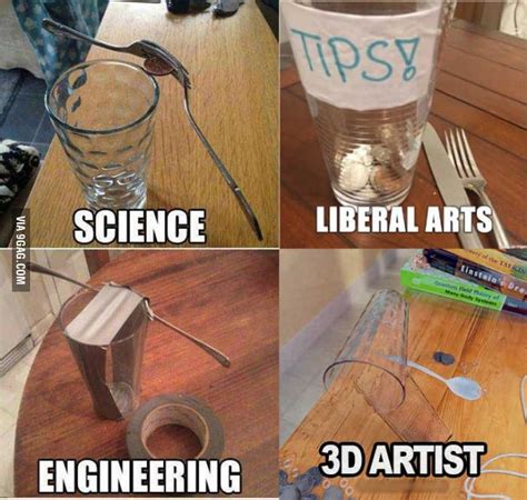 Science Vs Engineering Vs Liberal Arts Vs 3d Arts Meme Happy