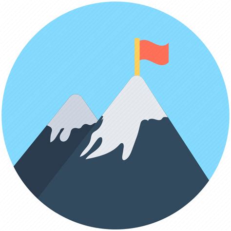 Achievement Flag Goal Mission Mountain Peak Icon Download On
