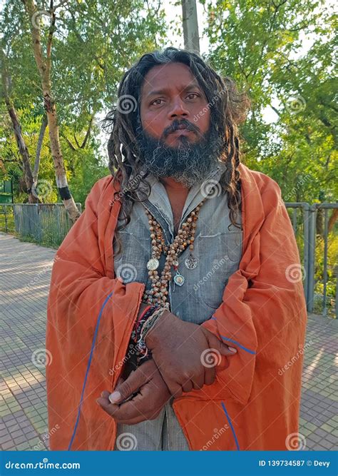 Indian Sadhu In The Streets From Tiruvanamalai In India Editorial
