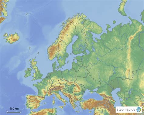 Stumme karte europa mit flussen und gebirgen / europakarte konturen pdf pdf drucken kostenlos. Europa Physikalische Karte Stumm Zu Füllen
