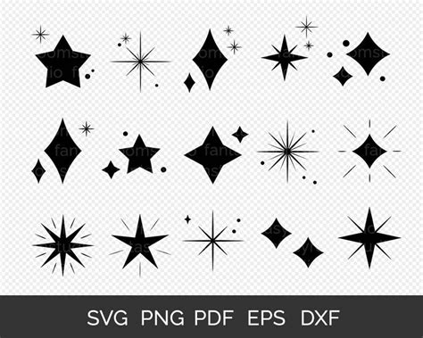 Sparkles And Stars Svg Bundle Star Sparkle Svg Files For Etsy