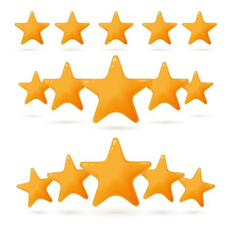 Premium Vector Five Gold Star Rating And Success Review Evaluation