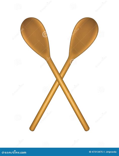 Two Crossed Wooden Spoons Stock Vector Image 47313475