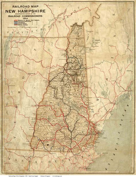 1894 Railroad Map Of Nh