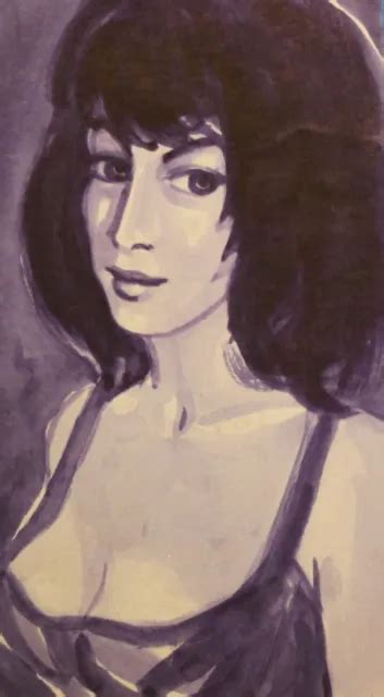VINTAGE IMPRESSIONIST WATERCOLOR Painting Girl Portrait PicClick