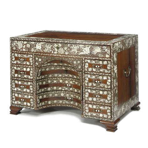 A Highly Important Ivory Inlaid Rosewood Dressing Table India