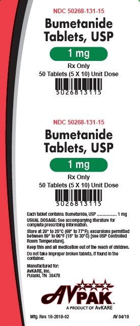 Bumetanide Tablets Usp Rx Only