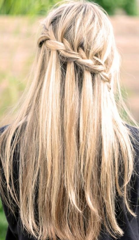 Waterfall Braid For Long Straight Hair Back View Hairstyles Weekly