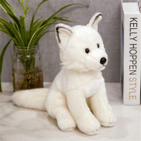Simulation Japanese Spitz Fox Dog Plush Toy Animal Stuffed Toy Home