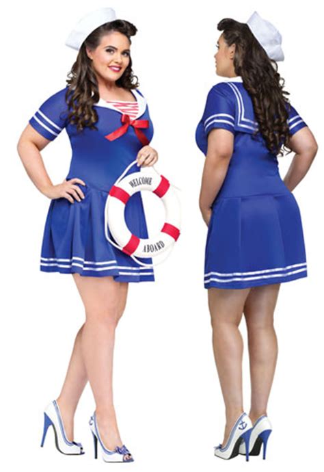 Navy Hot Sailor Womens Halloween Costumes Plus Size