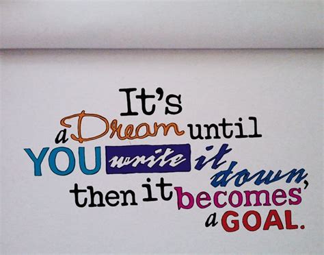 Its A Dream Until You Write It Down Quotes Words Write It Down