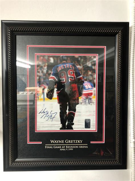 Wayne Gretzky Signed 16 X 18 Framed Photo Final Game 1999 Reunion Arena