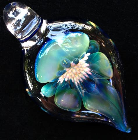 Handmade Unique Blown Glass Art Jewelry Glass Pendant Necklace Fashion Accessories Flower Orchid