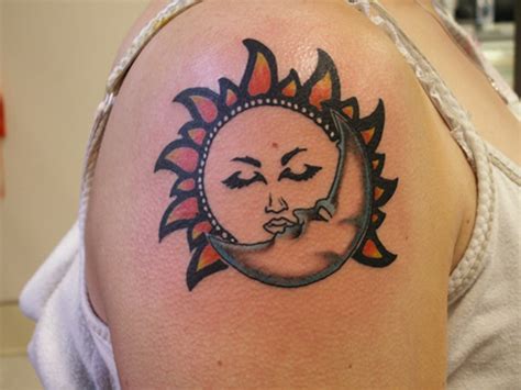 Texas Sun And Moon Tattoos