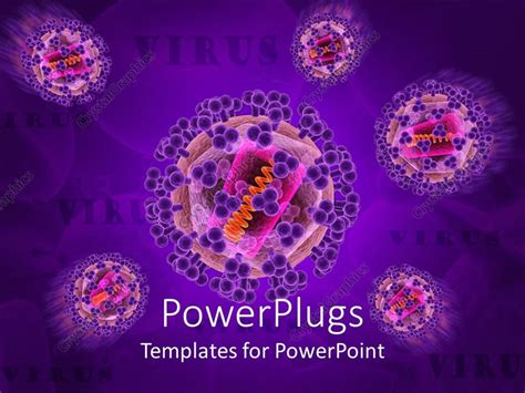 Powerpoint Template Medical Theme Depicting Isolated Viruses With