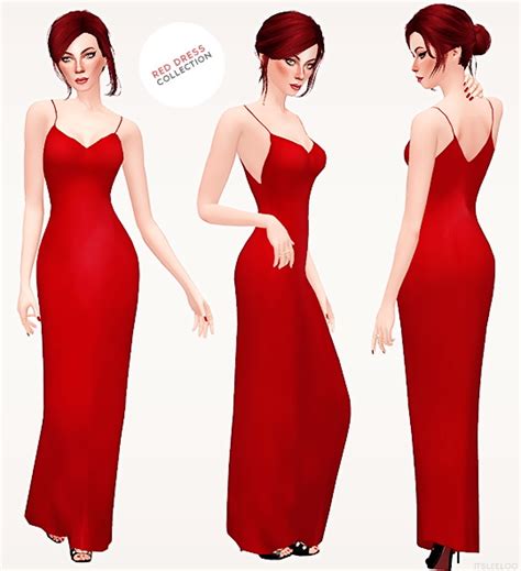 Red Dress Collection 5 Sims 4 Female Clothes