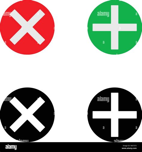 Add Sign And Delete Sign Set Of Icons Glyph And Flat Style Stock